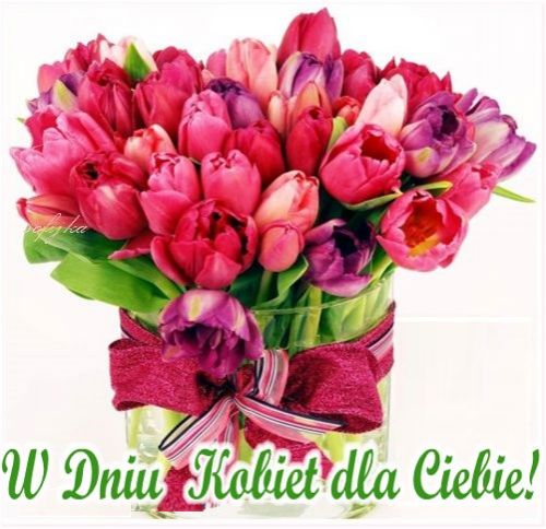 Bukiet czerwonych i fioletowych kwiatów w wazonie dla kobiet